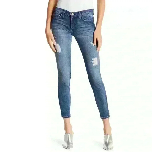 Current/Elliott The Stiletto 80s Distressed Mid Rise Jeans Womens 28 Medium Wash - Picture 13 of 13